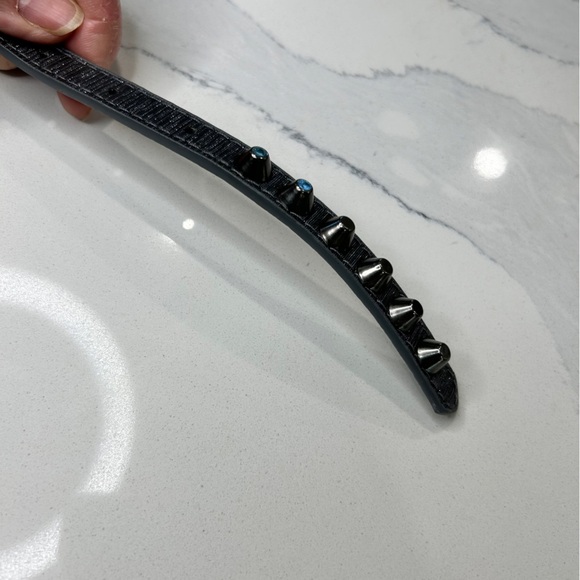 NWOT Studded Leather Skinny Belt - Picture 6 of 9